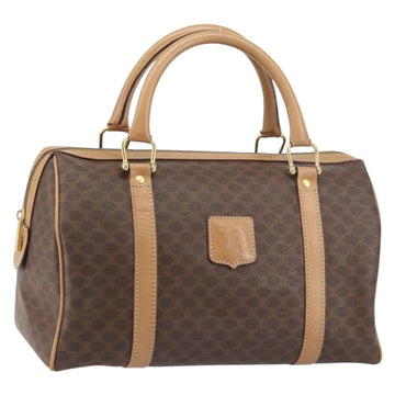 CELINE Macadam Canvas Shoulder Bag PVC Leather Brown Gold Auth 156172