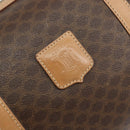 CELINE Macadam Canvas Shoulder Bag PVC Leather Brown Gold Auth 156172-17