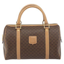 CELINE Macadam Canvas Shoulder Bag PVC Leather Brown Gold Auth 156172-13