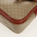 CELINE Macadam Canvas Hand Bag PVC 2way Beige Gold Auth 156173V-14