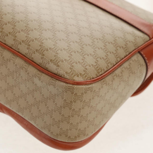 CELINE Macadam Canvas Hand Bag PVC 2way Beige Gold Auth 156173V