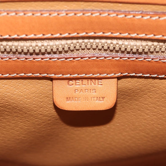 CELINE Macadam Canvas Hand Bag PVC 2way Beige Gold Auth 156173V