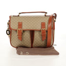 CELINE Macadam Canvas Hand Bag PVC 2way Beige Gold Auth 156173V-29