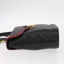 SAINT LAURENT Hand Bag Leather 2way Black Gold Auth 156174-5