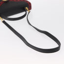 SAINT LAURENT Hand Bag Leather 2way Black Gold Auth 156174-9