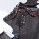 FENDI Zucca Canvas Shoulder Bag Black Brown gold Auth 156175-22