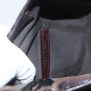 FENDI Zucca Canvas Shoulder Bag Black Brown gold Auth 156175-23