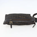 FENDI Zucca Canvas Shoulder Bag Black Brown gold Auth 156175-5