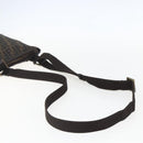 FENDI Zucca Canvas Shoulder Bag Black Brown gold Auth 156175-7