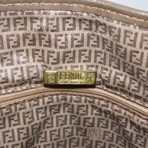 FENDI Zucchino Canvas Tote Bag PVC Beige Auth 156176