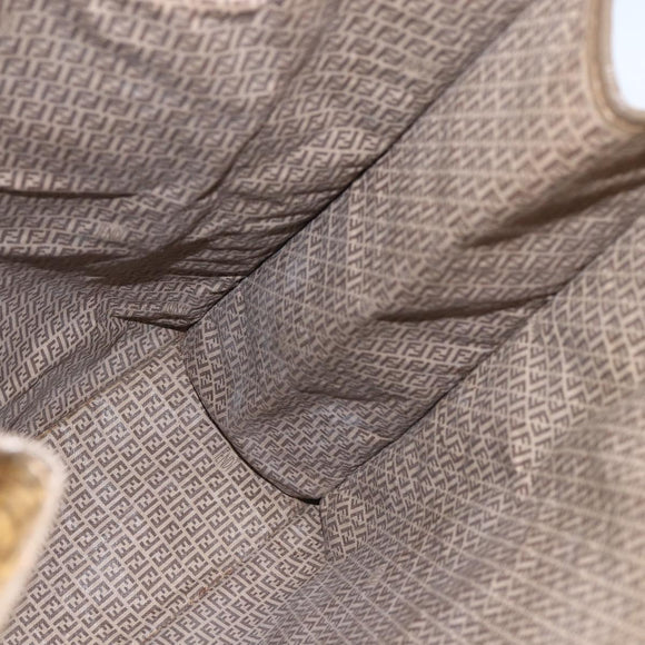 FENDI Zucchino Canvas Tote Bag PVC Beige Auth 156176