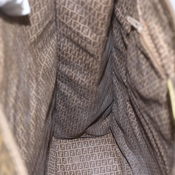 FENDI Zucchino Canvas Tote Bag PVC Beige Auth 156176