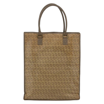 FENDI Zucchino Canvas Tote Bag PVC Beige Auth 156176 - 0