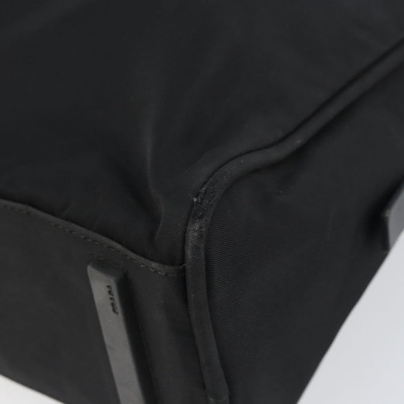 PRADA Tote Bag Nylon Black Gold Auth 156177