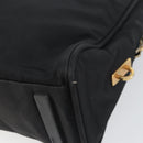 PRADA Tote Bag Nylon Black Gold Auth 156177-16