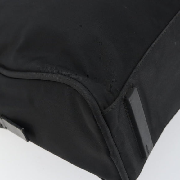 PRADA Tote Bag Nylon Black Gold Auth 156177