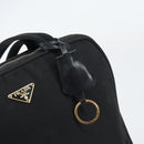 PRADA Tote Bag Nylon Black Gold Auth 156177-9