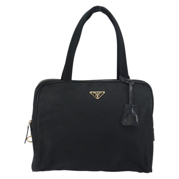 PRADA Tote Bag Nylon Black Gold Auth 156177 - 0