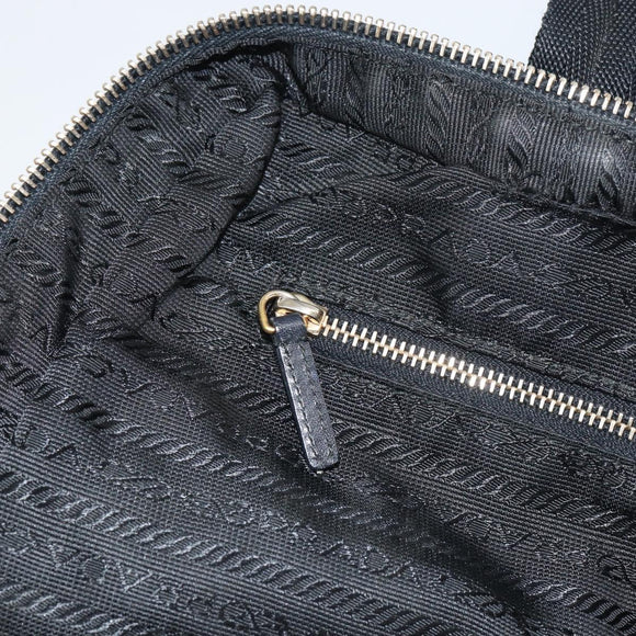PRADA Tote Bag Nylon Black Gold Auth 156177