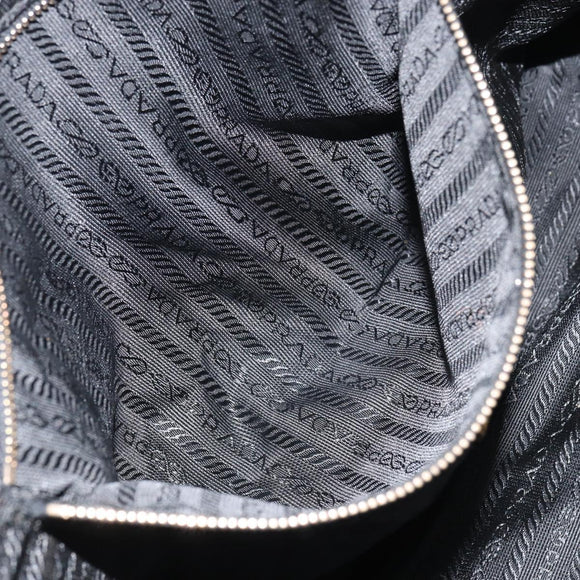 PRADA Tote Bag Nylon Black Gold Auth 156177