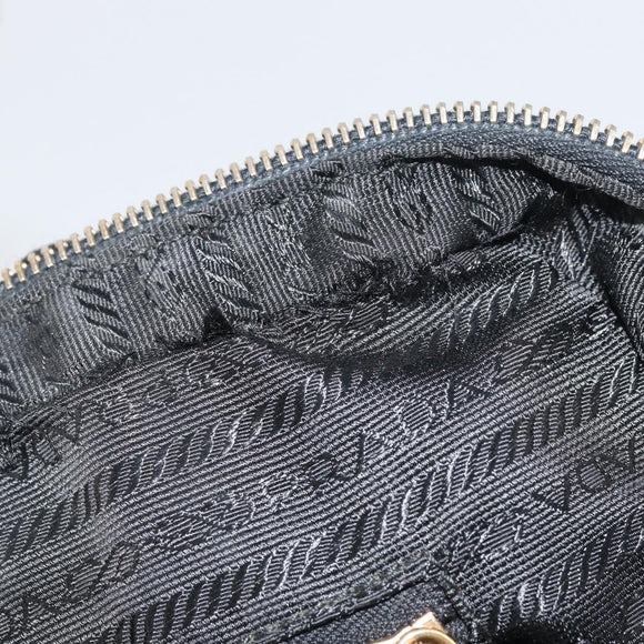 PRADA Tote Bag Nylon Black Gold Auth 156177