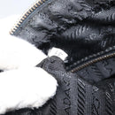 PRADA Tote Bag Nylon Black Gold Auth 156177-24