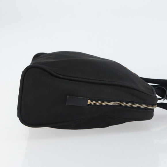 PRADA Tote Bag Nylon Black Gold Auth 156177