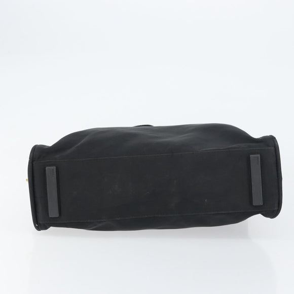 PRADA Tote Bag Nylon Black Gold Auth 156177