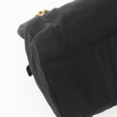 PRADA Chain Shoulder Bag Nylon Black Gold Auth 156178V-17