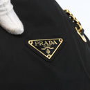 PRADA Chain Shoulder Bag Nylon Black Gold Auth 156178V-18
