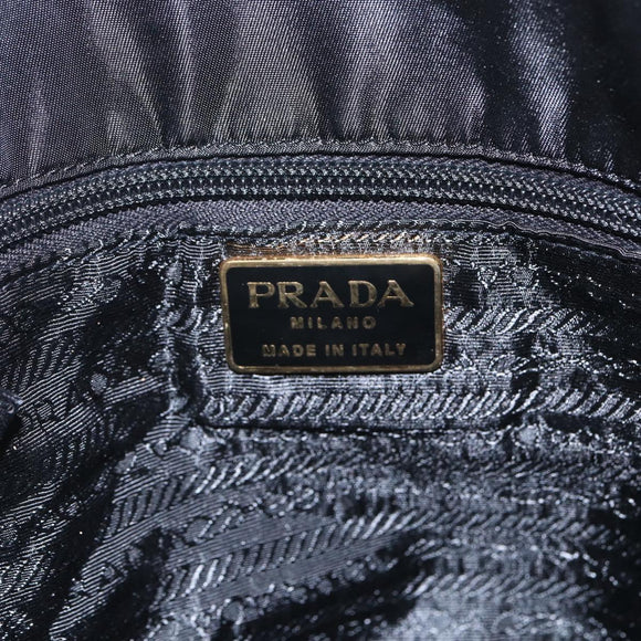 PRADA Chain Shoulder Bag Nylon Black Gold Auth 156178V