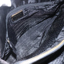 PRADA Chain Shoulder Bag Nylon Black Gold Auth 156178V-10