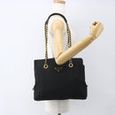 PRADA Chain Shoulder Bag Nylon Black Gold Auth 156178V-27