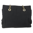 PRADA Chain Shoulder Bag Nylon Black Gold Auth 156178V-2