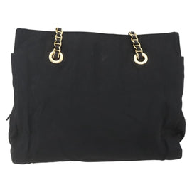 PRADA Chain Shoulder Bag Nylon Black Gold Auth 156178V - 0