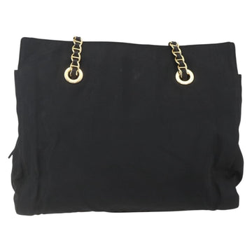 PRADA Chain Shoulder Bag Nylon Black Gold Auth 156178V - 0