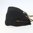 PRADA Chain Shoulder Bag Nylon Black Gold Auth 156178V-4