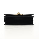 PRADA Chain Shoulder Bag Velor Black Silver Auth 156179V-5