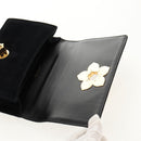 PRADA Schoudertas met Ketting Velours Zwart Zilver Auth 156179V-21