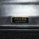 PRADA Schoudertas met Ketting Velours Zwart Zilver Auth 156179V-23