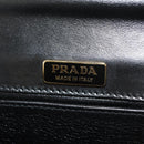 PRADA Schoudertas met Ketting Velours Zwart Zilver Auth 156179V-26