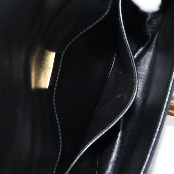 PRADA Chain Shoulder Bag Velor Black Silver Auth 156179V