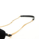 PRADA Schoudertas met Ketting Velours Zwart Zilver Auth 156179V-14