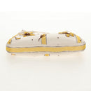 PRADA Chiffon Anemone Chain Shoulder Bag Silk White Auth 156180V-10