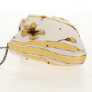 PRADA Chiffon Anemone Chain Shoulder Bag Silk White Auth 156180V-4