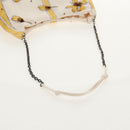 PRADA Chiffon Anemone Chain Shoulder Bag Silk White Auth 156180V-7