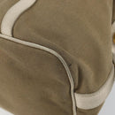 PRADA Tote Bag Canvas Brown Gold Auth 156181-10