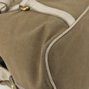 PRADA Tote Bag Canvas Brown Gold Auth 156181-11