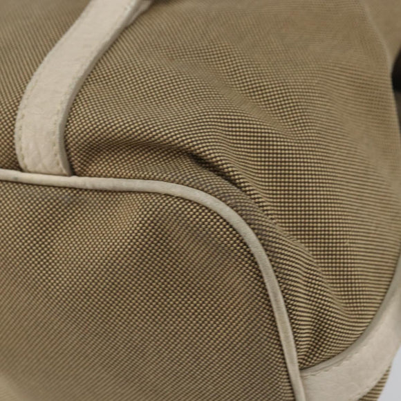 PRADA Tote Bag Canvas Brown Gold Auth 156181