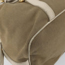 PRADA Tote Bag Canvas Brown Gold Auth 156181-13